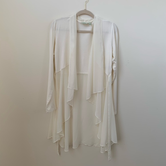 Logo Lounge White Flowy Semi Sheer Cardigan - Picture 6 of 8